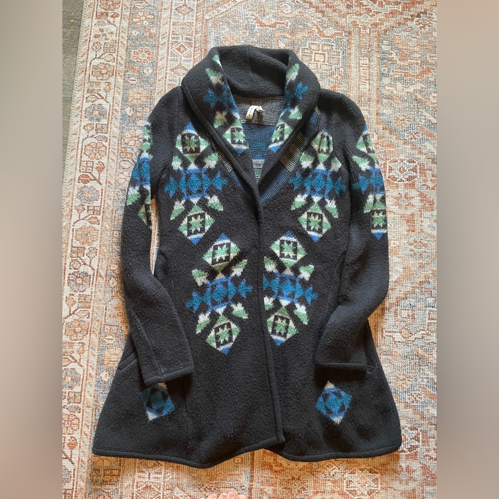 We the Free (Free People) long cardigan Navajo sweater small